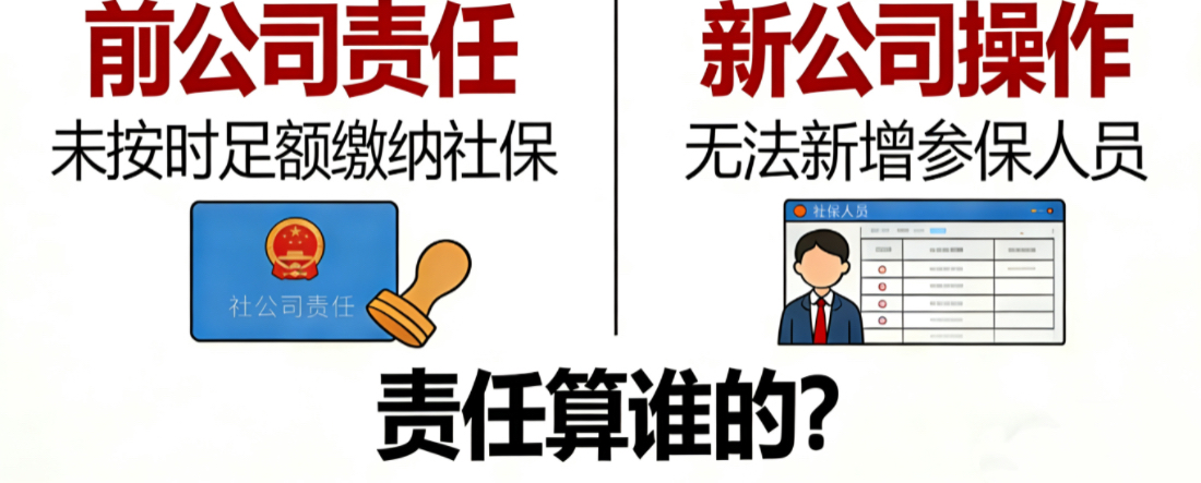 因原单位欠缴社会保险解除劳动合同后到新单位工作导致新单位无法及时续接社会保险的责任由谁承担？