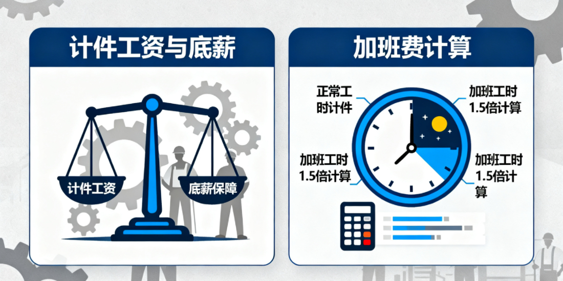 计件工资工资制度下是否需要设置底薪？是否需要支付加班费？